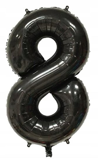 Duża CYFRA balon XXL 100cm BLACK czarny urodziny 8 Inna marka