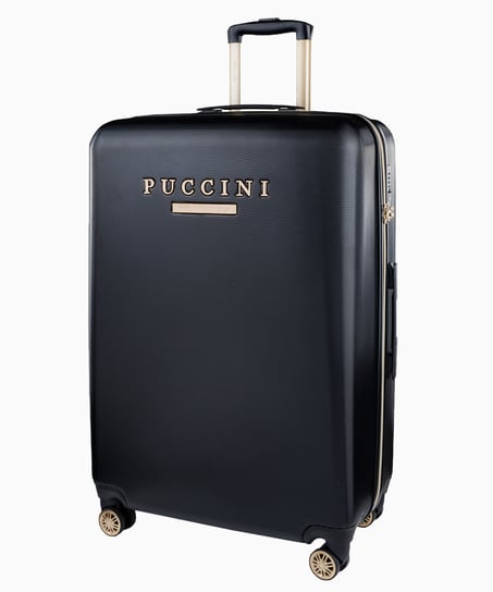 Duża czarna walizka z eleganckim napisem PUCCINI