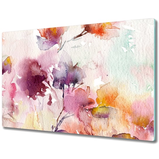 Duża Deska Kuchenna ze Wzorem - Obraz pastele kwiaty - 80x52 cm Coloray