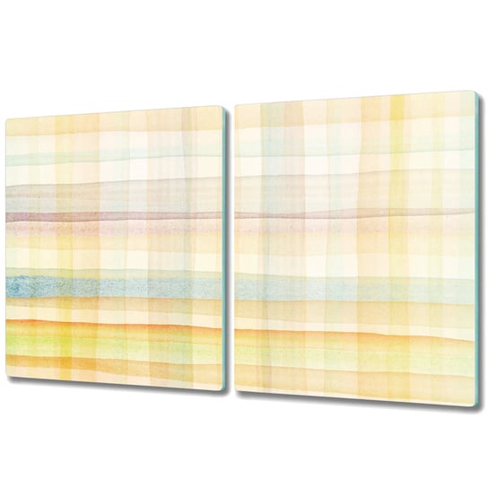 Duża Deska z Dwóch Części - Print - 2x 40x52 cm - Akwarela kolorowe linie krata Coloray