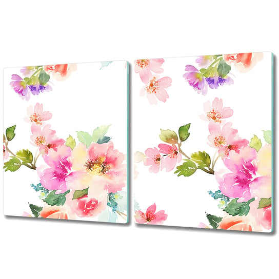 Duża Deska z Dwóch Części - Print - 2x 40x52 cm - Delikatne kwiaty Coloray