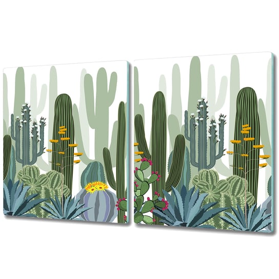 Duża Deska z Dwóch Części - Print - 2x 40x52 cm - Kwitnące kaktusy Coloray
