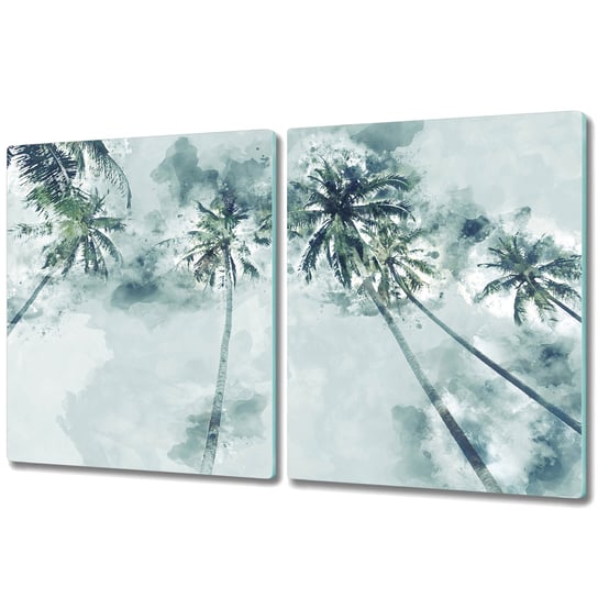 Duża Deska z Dwóch Części - Print - 2x 40x52 cm - Palmy w chmurach abstrakcja Coloray
