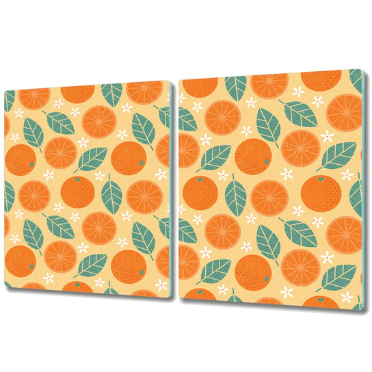 Duża Deska z Dwóch Części - Print - 2x 40x52 cm - Pomarańcze styl retro Coloray