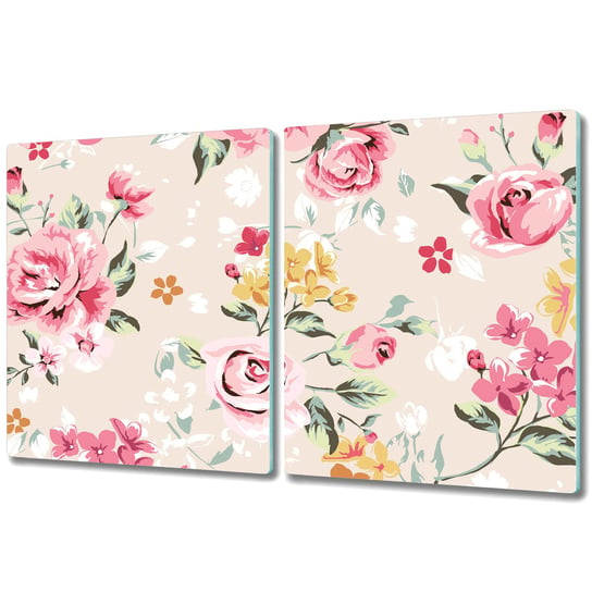 Duża Deska z Dwóch Części - Print - 2x 40x52 cm - Róże z małymi kwiatami Coloray