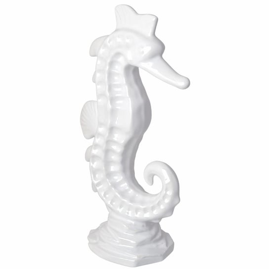 Duża Figurka Ceramiczna - Biały Konik Morski Kabello 29 Cm Duwen