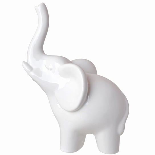 Duża figurka dekoracyjna - biały słoń na szczęście Milko 25 cm Duwen