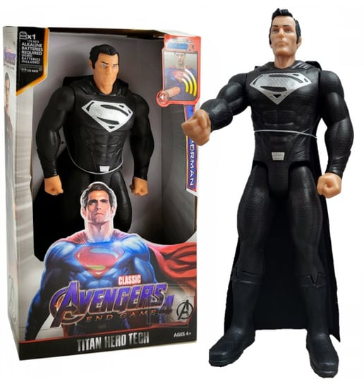 Duża Figurka Superman Czarny Dla Chłopca Z Dzwiękiem 30Cm Inny producent