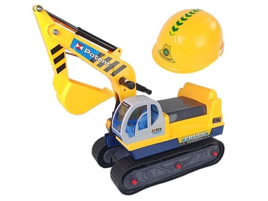 Duża Koparka Jeździk Koparka Budowa Kask Żółty Lean Toys