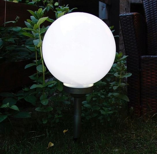 Duża kula ogrodowa Led BIAŁA 20 cm solarna lampa biała kula zimna Inna marka
