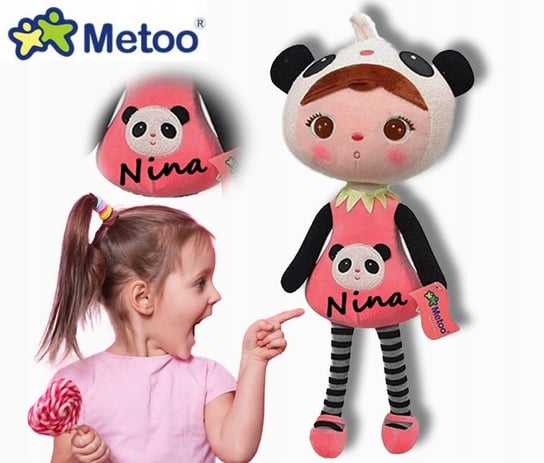 Duża Lalka Metoo PANDA 46cm PERSONALIZACJA prezent metryczka roczek imię Metoo