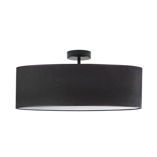 Duża lampa przysufitowa do salonu, plafon WENECJA VELUR 60 cm, 4xE27, czarny LYSNE