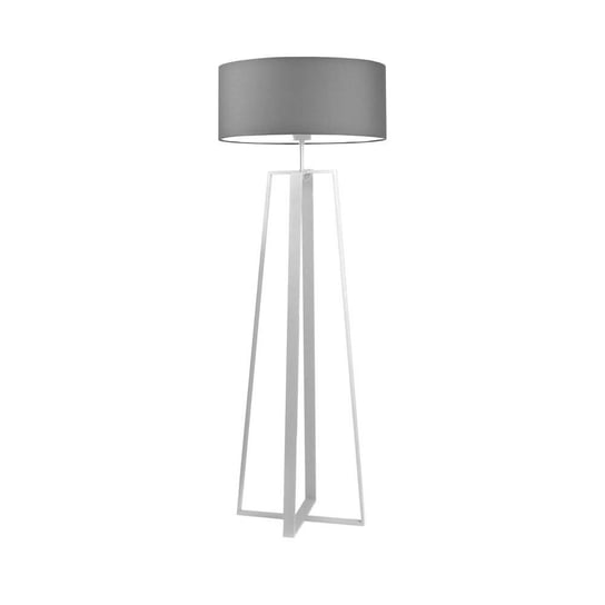 Duża lampa stojąca do czytania w salonie w stylu skandynawskim Moss, 60 W, E27, stalowo-biała, 158x60 cm LYSNE