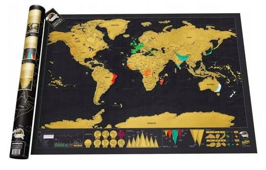 Duża Mapa Świata Podróżnika Do Zdrapywania Zdrapka Xxl Inna marka