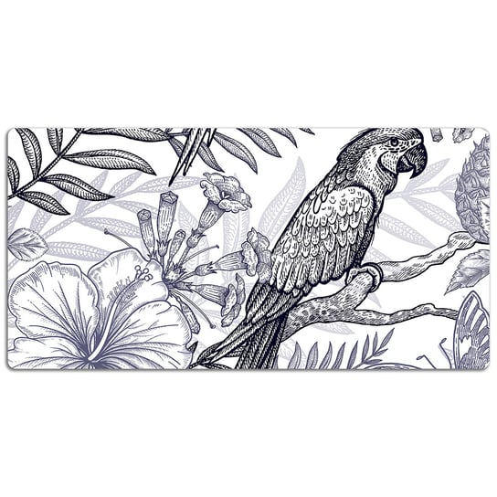 Duża mata na biurko Rysowana papuga 120x60 cm Coloray