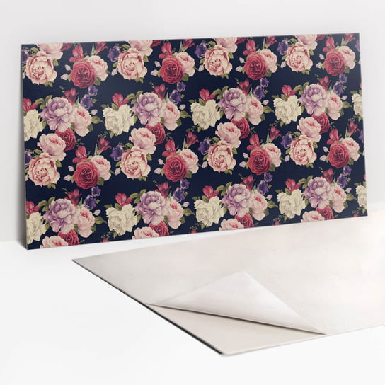 Duża Płytka Samoprzylepna z Winylu 100x50 cm - Kolorowe kwiaty róż Tulup