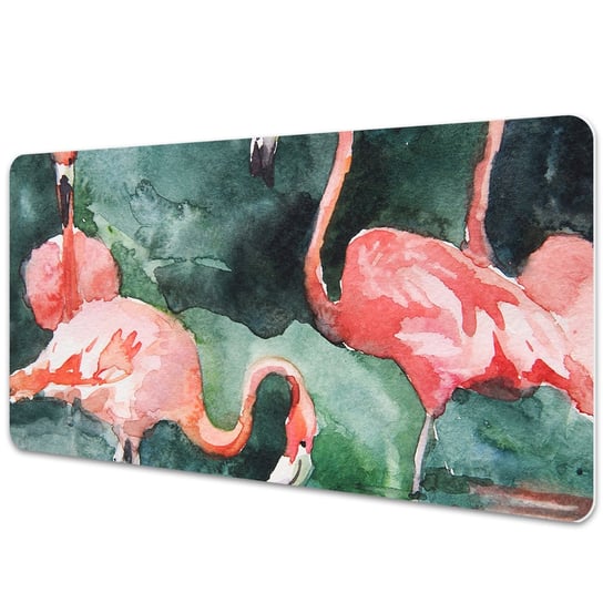 Duża podkładka na biurko Malowane flamingi 90x45cm Dywanomat