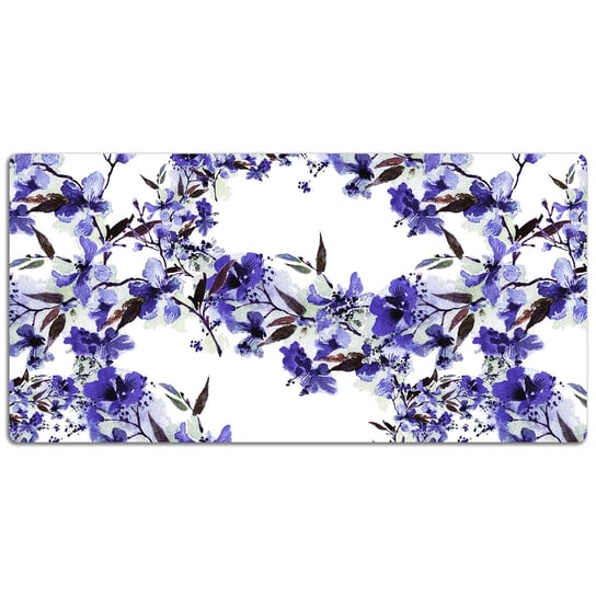 Duża podkładka na biurko Niebieskie kwiaty 120x60cm, Dywanomat Dywanomat