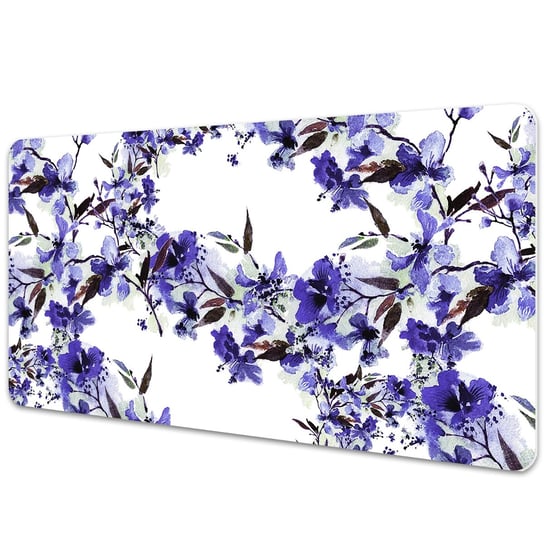Duża podkładka na biurko Niebieskie kwiaty 90x45cm Dywanomat