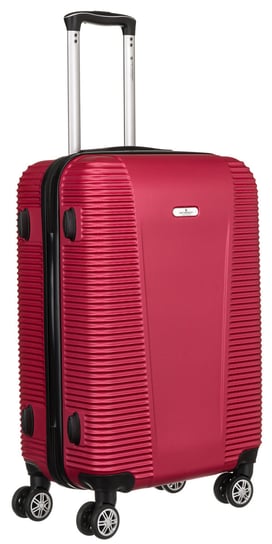 Duża pojemna walizka podróżna na kółkach twarda walizka z tworzywa ABS Peterson, czerwony Peterson