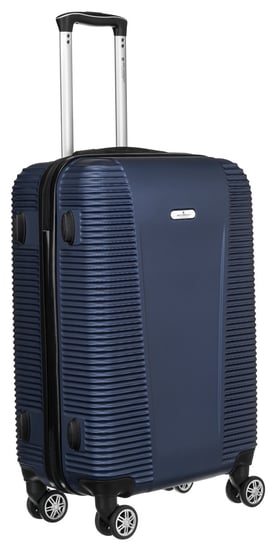 Duża pojemna walizka podróżna na kółkach twarda walizka z tworzywa ABS Peterson, granatowy Peterson