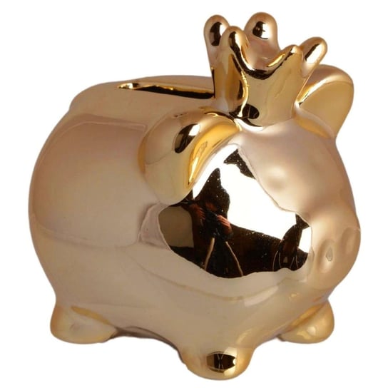Duża skarbonka - złota świnka z ceramiki Chrumcia 21 cm Duwen