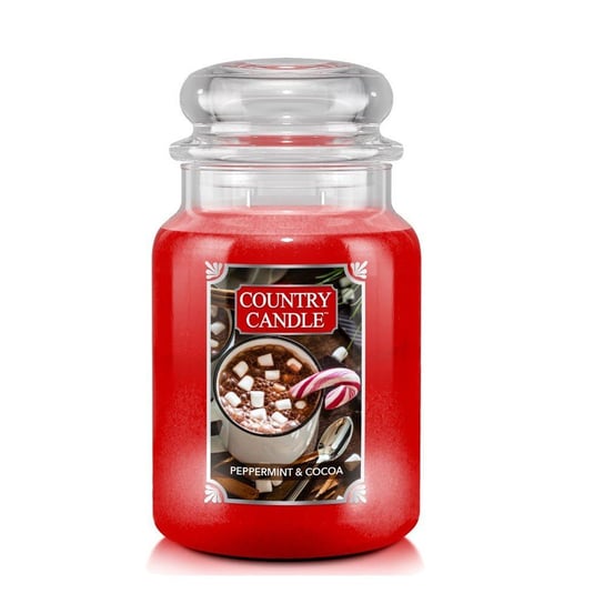 Duża świeca Peppermint & Cocoa Country Candle