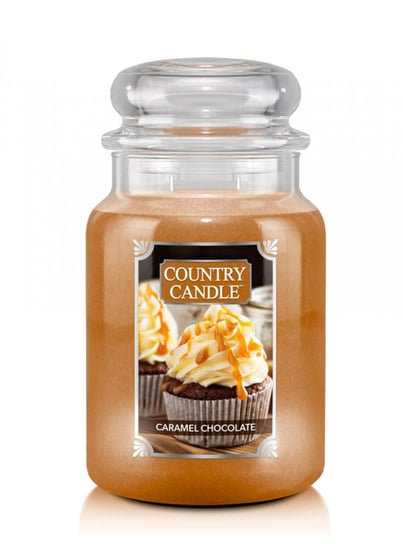 Duża świeca zapachowa z dwoma knotami Caramel Chocolate 680g Country Candle