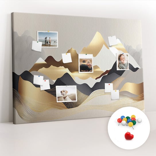 Duża Tablica, Korek 100x140 cm Wzór Góry abstrakcja + Pinezki Kolorowe Coloray