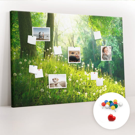 Duża Tablica, Korek 100x140 cm Wzór Natura wiosenna + Pinezki Kolorowe Coloray
