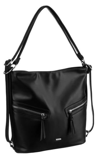 Duża torebka damska shopper bag worek na ramię czarna ROVICKY skóra eko Rovicky
