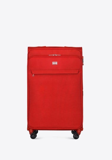 Duża walizka miękka jednokolorowa czerwona WITTCHEN