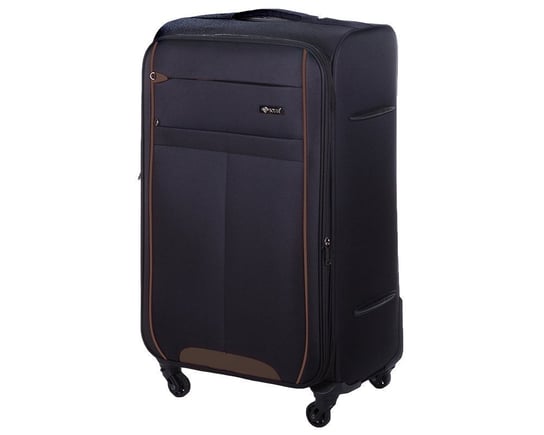 Duża walizka miękka L Solier STL1311 czarno-brązowa Solier Luggage