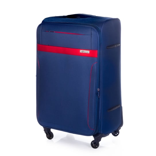 Duża walizka miękka L Solier STL1316 granatowo-czerwona Solier Luggage
