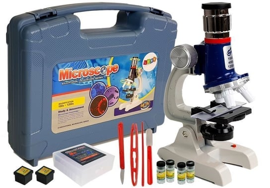 Duża Walizka Naukowca Mikroskop Dziecięcy Edukacyjny 100x 400x 1200x Lean Toys