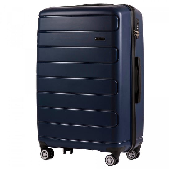Duża walizka podróżna Wings L, Polipropylen, Blue Wings