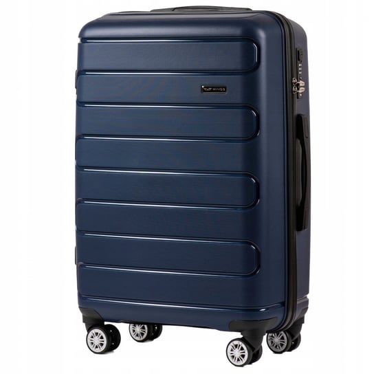 Duża walizka podróżna Wings M, kolor Blue- POLIPROPYLEN Wings