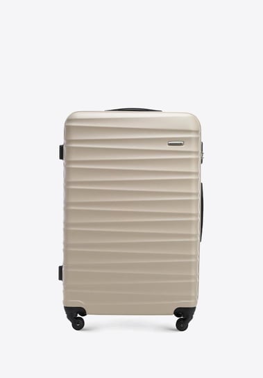 Duża walizka z ABS-u z żebrowaniem beżowa WITTCHEN
