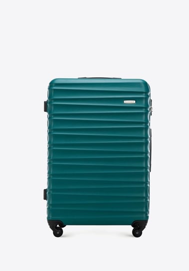 Duża walizka z ABS-u z żebrowaniem zielona WITTCHEN