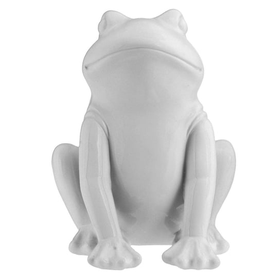 Duża żaba ceramiczna, biała, 30x21x21 cm 