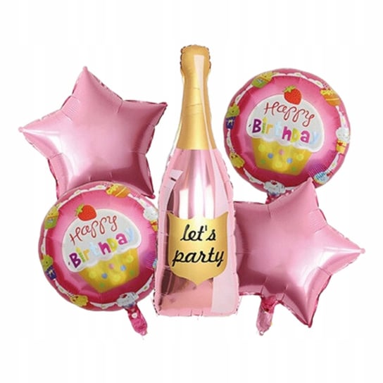 Duże Balony Foliowe Szampan Jasne Różowe Alkohol Urodziny Dekoracja Inna marka