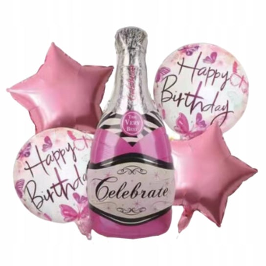 Duże Balony Foliowe Szampan Różowy Alkohol Urodziny Dekoracja Inna marka