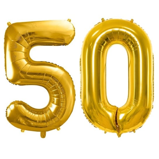 Duże Balony Urodzinowe Cyfra 50 Złoty Na Hel Powietrze Dekoracja Ozdoba Prezent Upominek ABC
