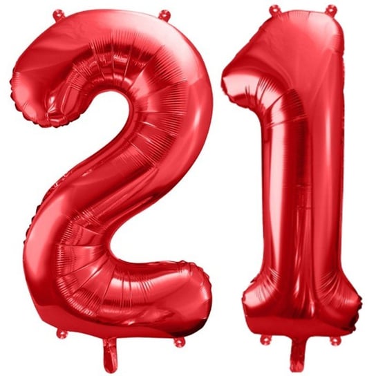 Duże Balony Urodzinowe Czerwone Cyfry 21 Na Hel Powietrze Dekoracja Ozdoba Prezent Upominek ABC