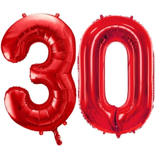 Duże Balony Urodzinowe Czerwone Cyfry 30 Na Hel Powietrze Dekoracja Ozdoba Prezent Upominek ABC