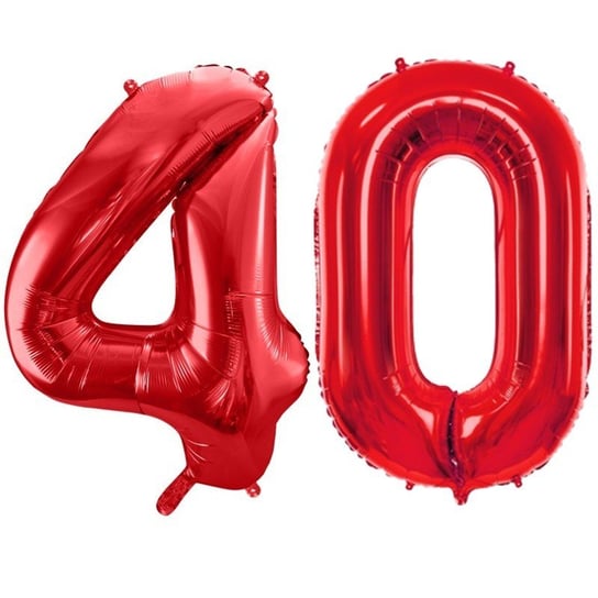 Duże Balony Urodzinowe Czerwone Cyfry 40 Na Hel Powietrze Dekoracja Ozdoba Prezent Upominek ABC