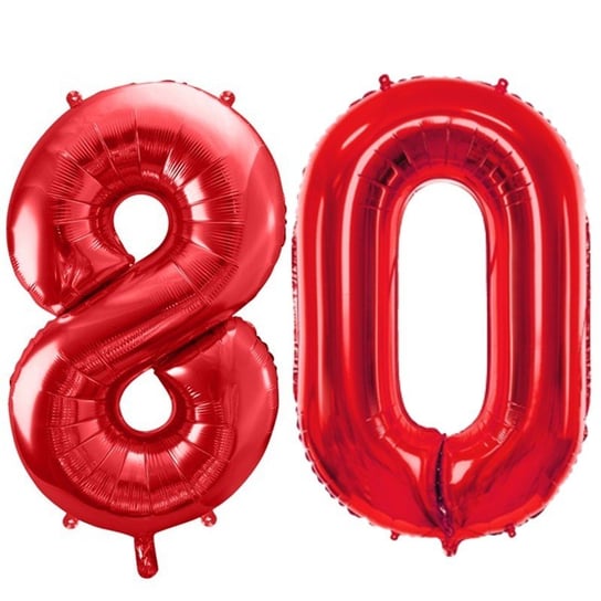 Duże Balony Urodzinowe Czerwone Cyfry 80 Na Hel Powietrze Dekoracja Ozdoba Prezent Upominek ABC