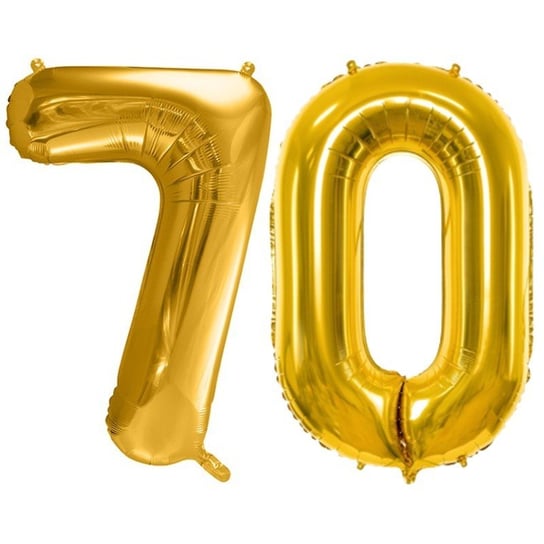 Duże Balony Urodzinowe Złote Cyfra 70 Na Hel Powietrze Dekoracja Ozdoba Prezent Upominek ABC