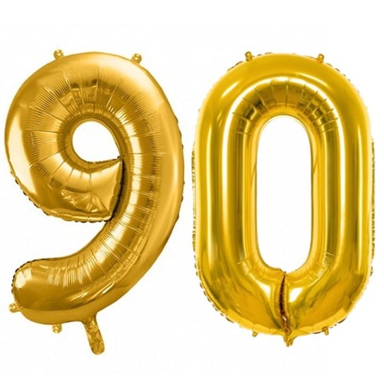 Duże Balony Urodzinowe Złote Cyfra 90 Na Hel Powietrze Dekoracja Ozdoba Prezent Upominek ABC