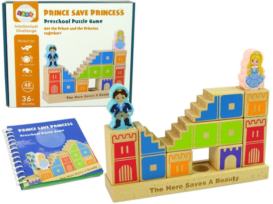 Duże Drewniane Klocki Gra Książe Ratuje Księżniczkę Wyzwanie Lean Toys